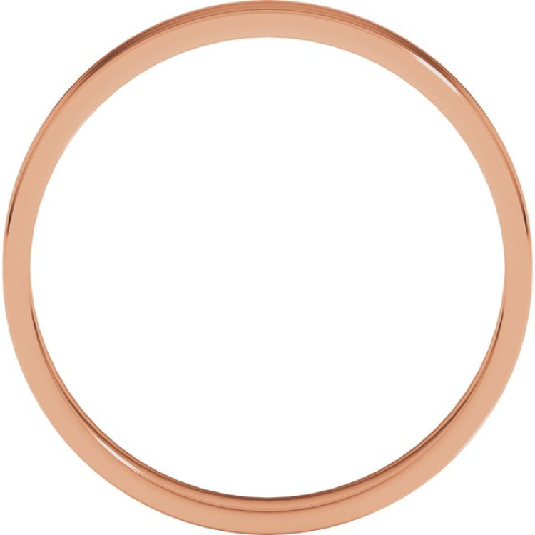 14K Rose Gold 3 mm Ultra-Lightweight Flat Band Size 7.5