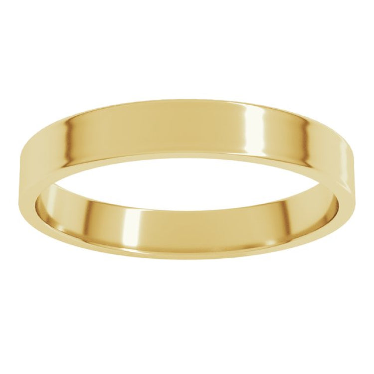 14K Yellow Gold 3 mm Ultra-Lightweight Flat Band Size 9