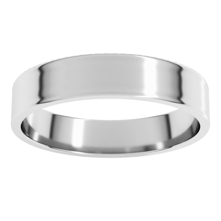 14K White Gold 4 mm Ultra-Lightweight Flat Band Size 7.5