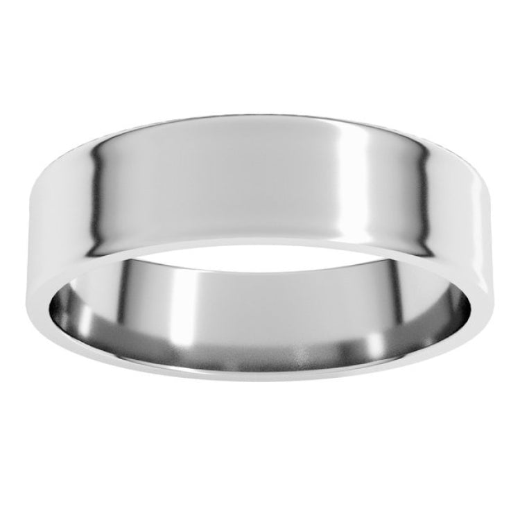14K White Gold 5 mm Ultra-Lightweight Flat Band Size 11.5