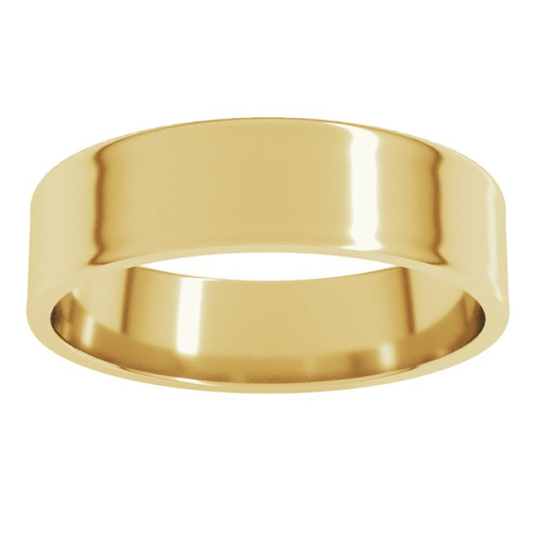 14K Yellow Gold 5 mm Ultra-Lightweight Flat Band Size 9.5