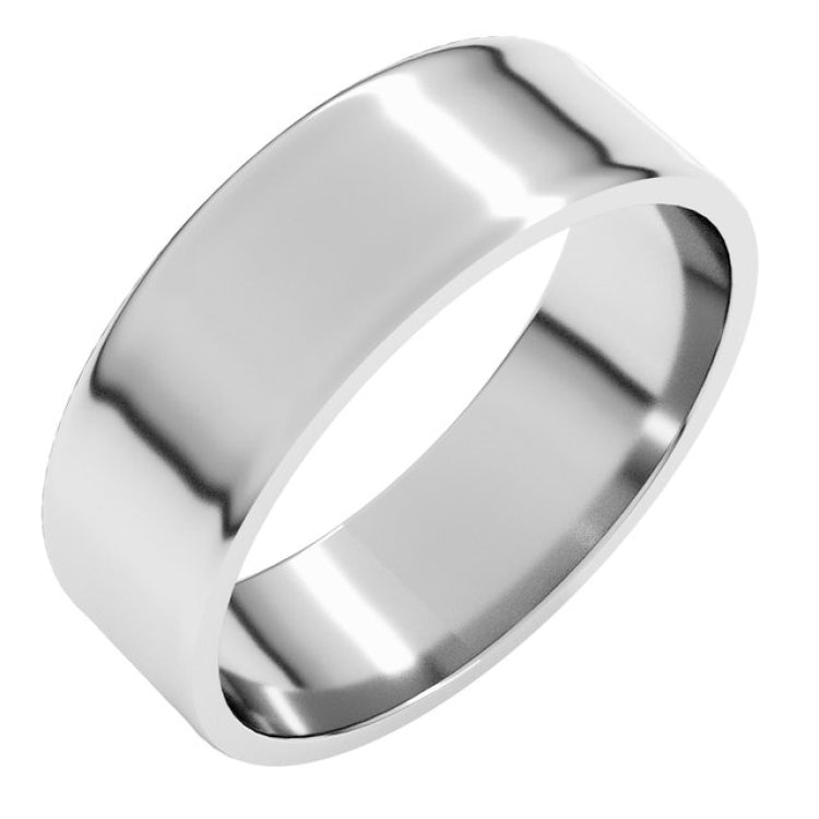 14K White Gold 6 mm Ultra-Lightweight Flat Band Size 10