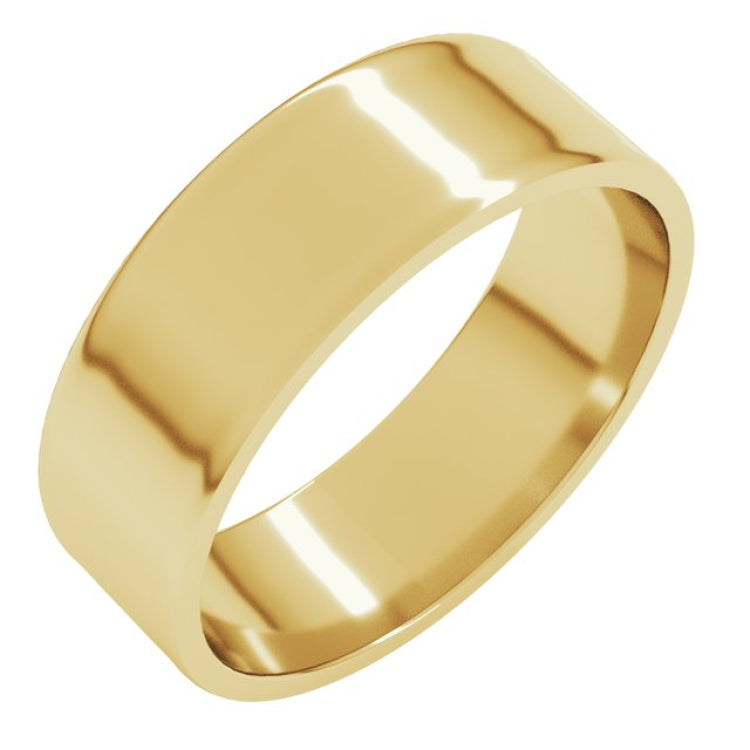 14K Yellow Gold 6 mm Ultra-Lightweight Flat Band Size 6.5
