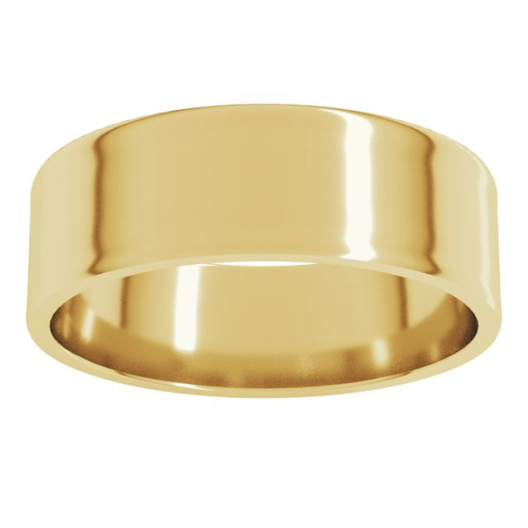 14K Yellow Gold 6 mm Ultra-Lightweight Flat Band Size 8