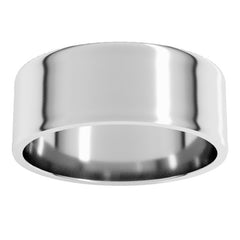 14K White Gold 7 mm Ultra-Lightweight Flat Band Size 5.5
