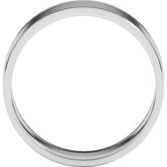 14K White Gold 7 mm Ultra-Lightweight Flat Band Size 10
