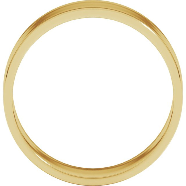 14K Yellow Gold 7 mm Ultra-Lightweight Flat Band Size 10.5