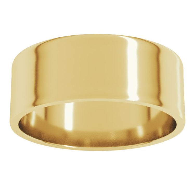 14K Yellow Gold 7 mm Ultra-Lightweight Flat Band Size 10.5