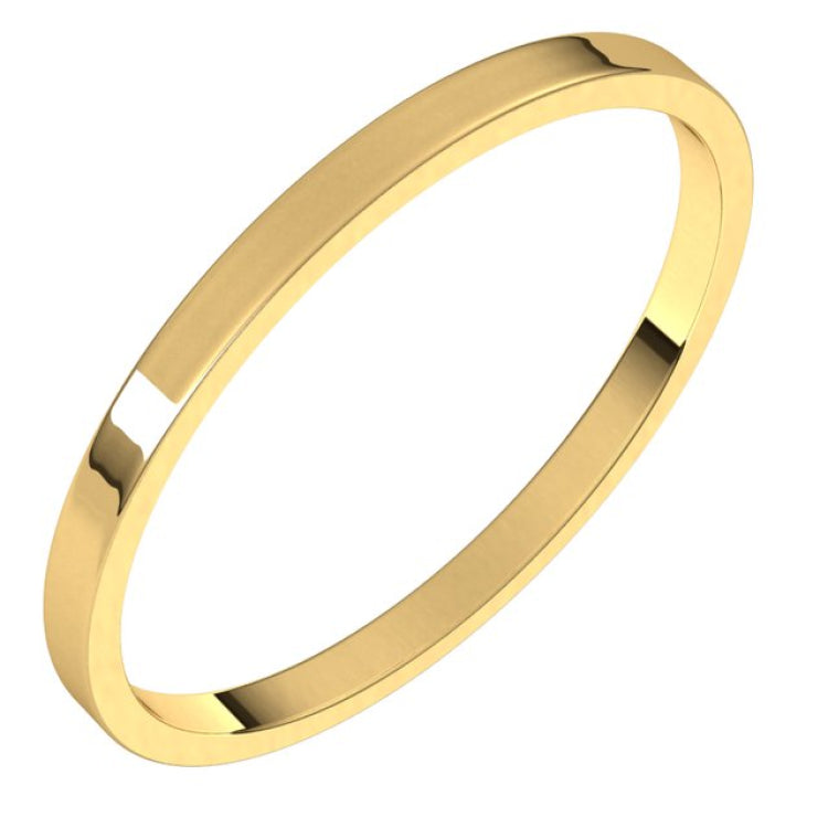 14K Yellow Gold 1.5 mm Ultra-Lightweight Flat Band Size 7