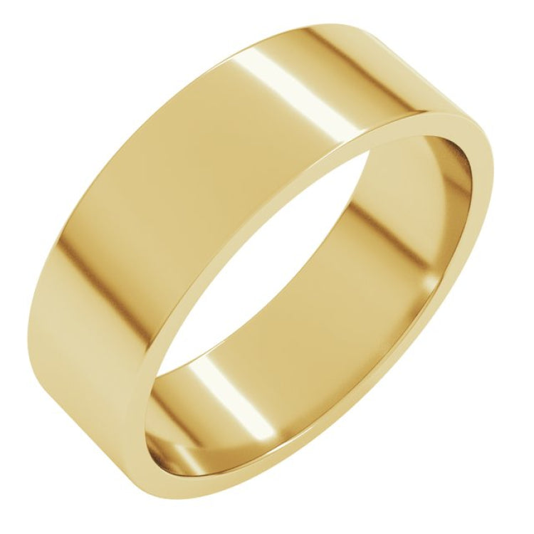10K Yellow Gold 6 mm Flat Band Size 8.5