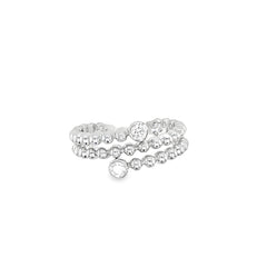 14k White Gold Wrap Ring With Diamonds Size 6