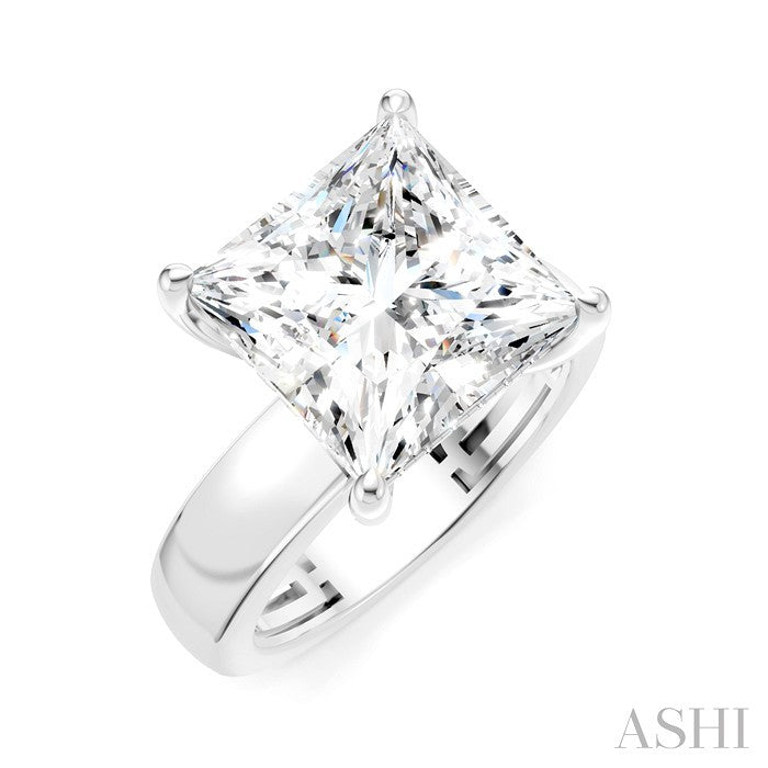 1/6 Ctw Princess Shape Round Cut Diamond Semi-Mount Engagement Ring in 14K White Gold