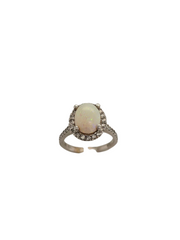 14kw Opal Ring with Diamonds