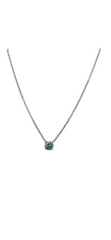18k White Gold Chain Light Blue Lab Grown Diamond