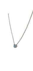 18k White Gold Chain Light Blue Lab Grown Diamond