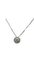 14k White Gold Lab Grown Diamond Necklace with Halo