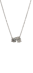 14k White Gold Oval and Round Cut Lab Grown Diamond Necklace