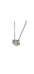 14k White Gold Oval and Round Cut Lab Grown Diamond Necklace