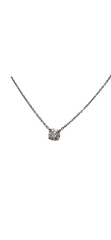 14k White Gold Solitaire Round Lab Grown Diamond Necklace