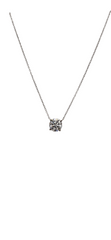 14k White Gold Solitaire Round Lab Grown Diamond Necklace