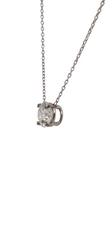 14k White Gold Solitaire Round Lab Grown Diamond Necklace
