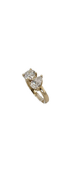 14k Yellow Gold Two-Stone Lab Grown Diamond Ring
