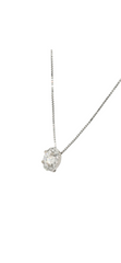 14k White Gold Lab Grown Diamond Necklace with Halo
