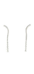 14k White Gold Long Earrings with Lab Grown Diamonds