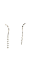 14k White Gold Long Earrings with Lab Grown Diamonds