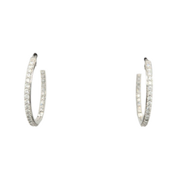 Sterling Silver In-Out Hoops with Lab Grown Diamonds