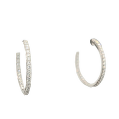 Sterling Silver In-Out Hoops with Lab Grown Diamonds