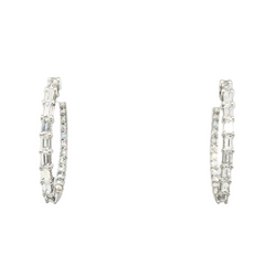 Sterling Silver Lab Grown Diamond Oval Hoops