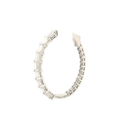 Sterling Silver Lab Grown Diamond Oval Hoops