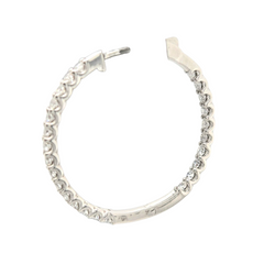 Sterling Silver In-Out Hoops with Lab Grown Diamonds