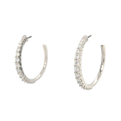 Sterling Silver Lab Grown Hoop