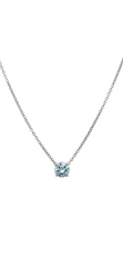 18k White Gold Chain Light Blue Lab Grown Diamond