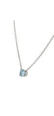 18k White Gold Chain Light Blue Lab Grown Diamond