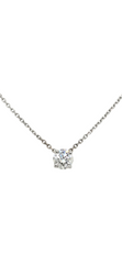 14k White Gold Solitaire Round Lab Grown Diamond Necklace