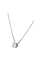 14k White Gold Solitaire Round Lab Grown Diamond Necklace