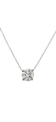 14k White Gold Solitaire Round Lab Grown Diamond Necklace
