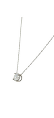 14k White Gold Solitaire Round Lab Grown Diamond Necklace