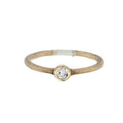 10k Yellow Gold Diamond Bezel Ring