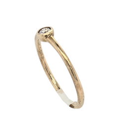 10k Yellow Gold Diamond Bezel Ring