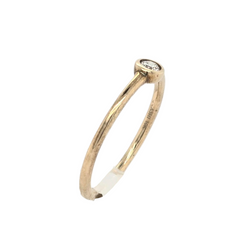 10k Yellow Gold Diamond Bezel Ring