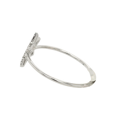 14k White Gold Star of David Ring with Diamonds