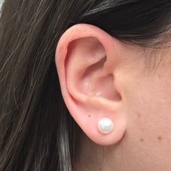 18k Yellow Gold Mikimoto Akoya Cultured Pearl Studs