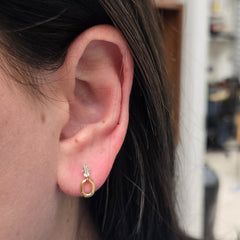 14k Yellow Gold Studs with Emerald Cut Diamonds