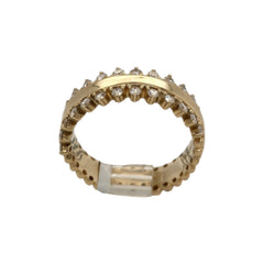 14k Yellow Gold Fashion Ring with Diamond Edge