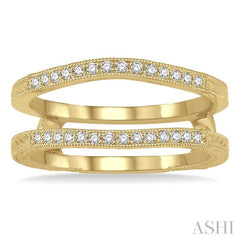 1/5 Ctw Round Cut Diamond Insert Ring in 14K Yellow Gold