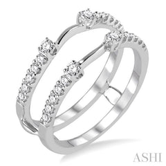 3/8 Ctw Round Cut Diamond Insert Ring in 14K White Gold